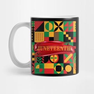 Juneteenth Celebration Tee With African Print Pattern Mug